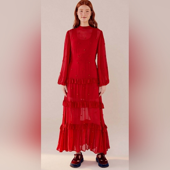 Farm Rio Red Dress - Picture 1 of 5